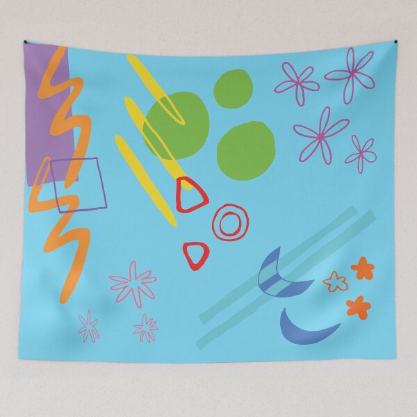 Item preview, Life in Color Art Print on Light Blue designed and sold by lineartdesigns.