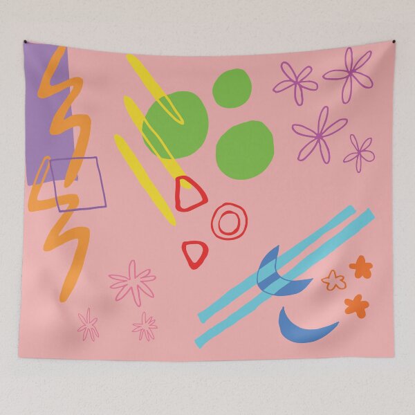 Item preview, Life in Color Art Print on Salmon Pink designed and sold by lineartdesigns.
