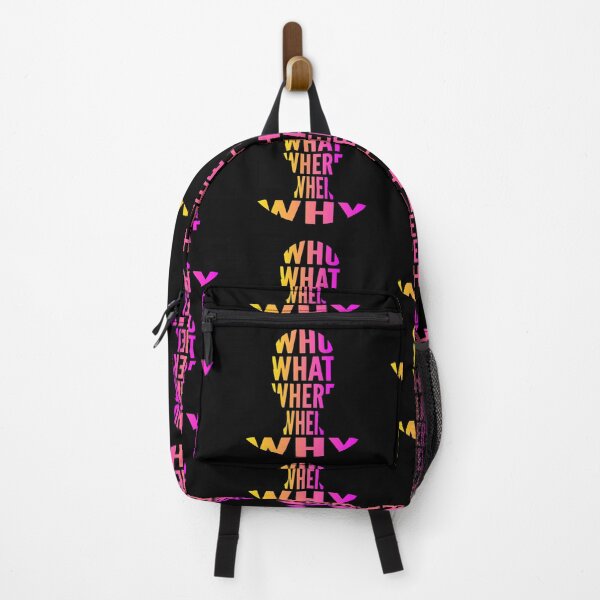 Item preview, Who What Where When Why Yellow Magenta Gradient Side Typography Word in Human Shape designed and sold by Vasabi88.