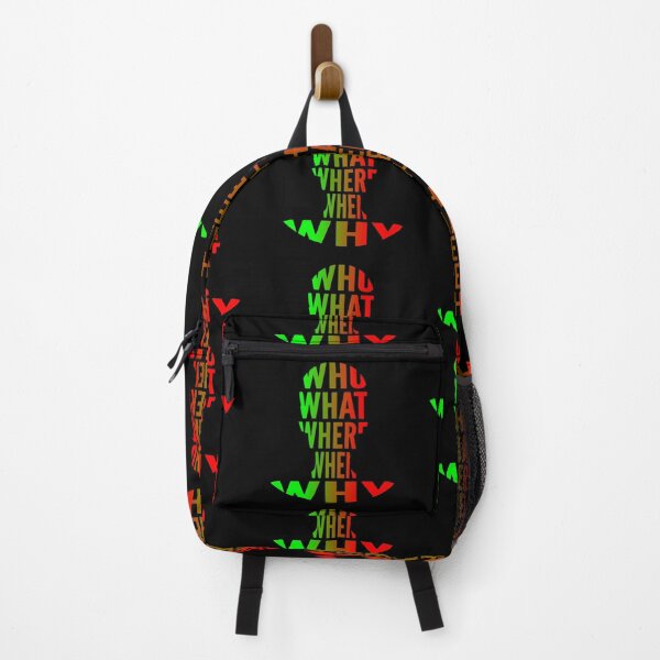 Item preview, Who What Where When Why Green Red Gradient Side Typography Word in Human Shape designed and sold by Vasabi88.