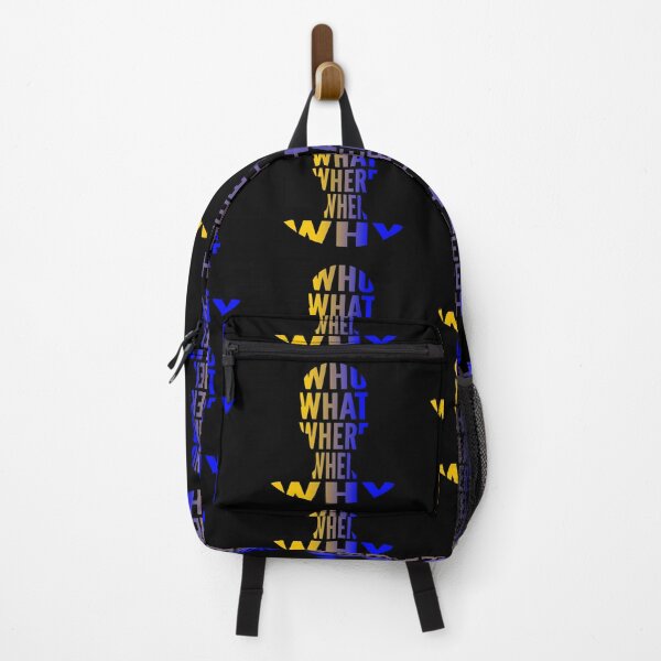Item preview, Who What Where When Why Yellow Blue Gradient Side Typography Word in Human Shape designed and sold by Vasabi88.
