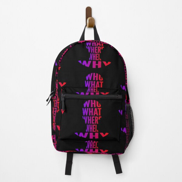 Item preview, Who What Where When Why Purple Red Gradient Side Typography Word in Human Shape designed and sold by Vasabi88.