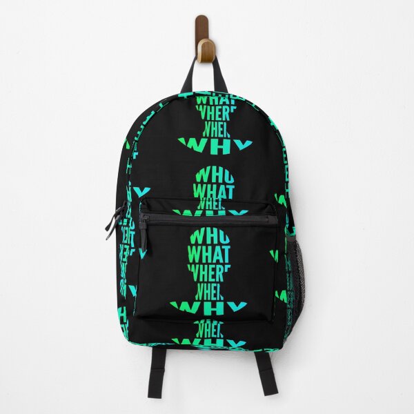 Item preview, Who What Where When Why Green Turquoise Gradient Side Typography Word in Human Shape designed and sold by Vasabi88.