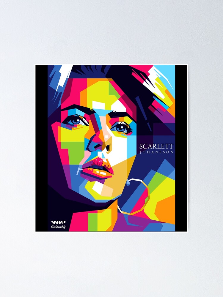 Póster «Gráfico de la cara colorida actriz destacada famosa» de ...