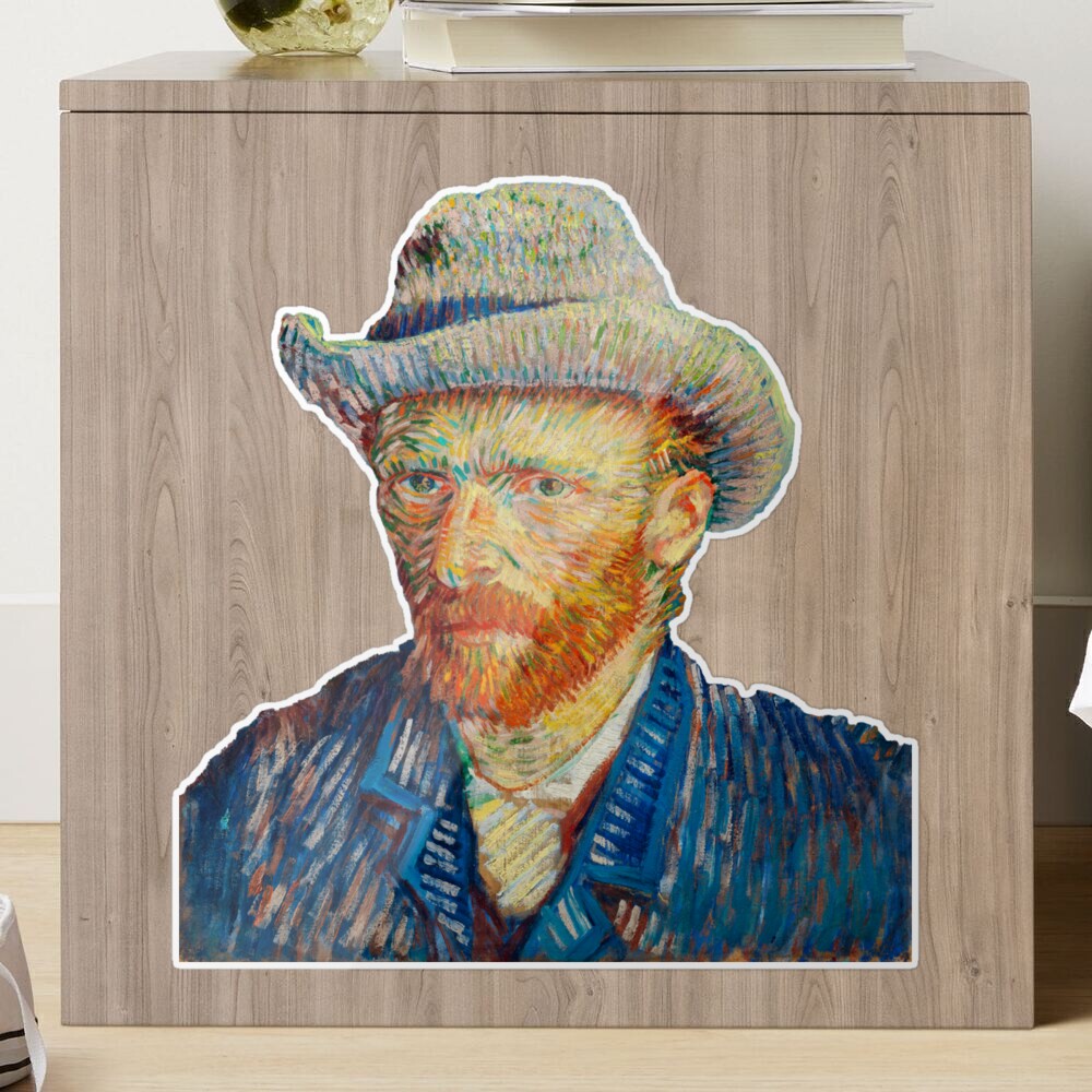 Self portrait by Vincent van Gogh Sticker by Vincent van Gogh - Fine Art  America