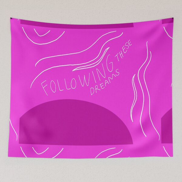 Item preview, Following These Dreams Art Print on Magenta designed and sold by lineartdesigns.