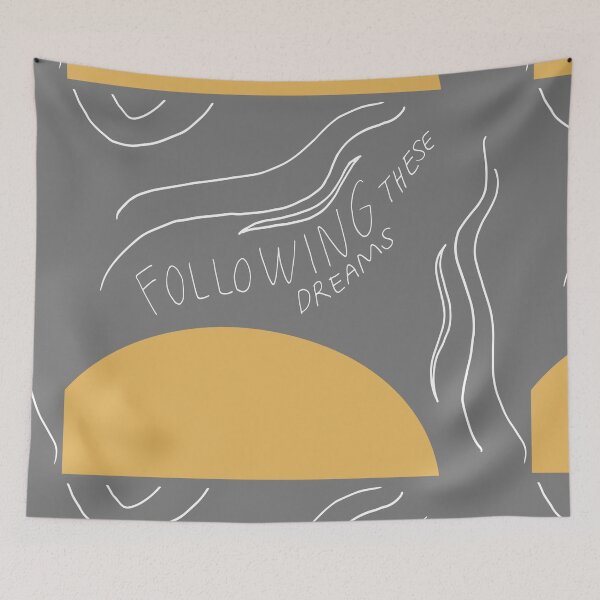 Item preview, Following These Dreams Art Print on Gray designed and sold by lineartdesigns.