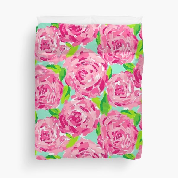 Pink lilli roses Duvet Cover