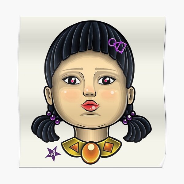 "squid game red light green light doll" Poster for Sale by sajana