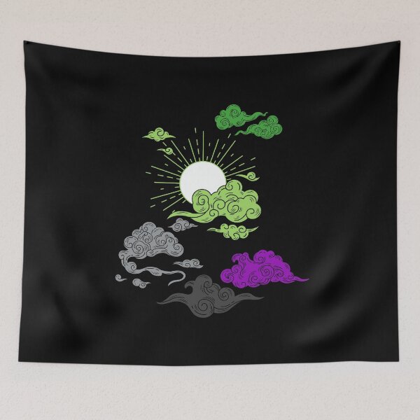 Item preview, Sun and Clouds Aro Ace. Aroace Pride designed and sold by Subtle Pride Shop.