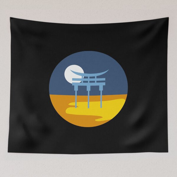 Item preview, Japanese Torii Gate Landscape Aro Ace. Aroace Pride designed and sold by Subtle Pride Shop.