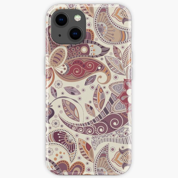 Gold Ochre Paisley iPhone Soft Case