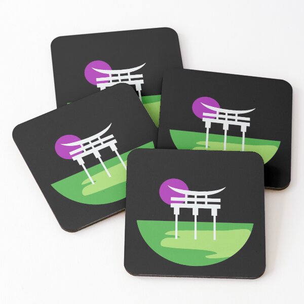 Item preview, Japanese Torii Gate Landscape Aro Ace. Aroace Pride designed and sold by Subtle Pride Shop.