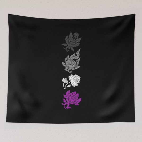 Item preview, Asian Flower Art Ace. Asexual Pride designed and sold by Subtle Pride Shop.