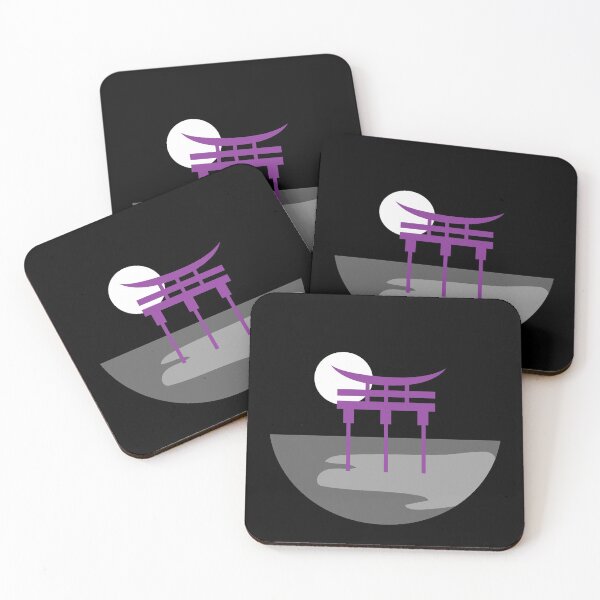 Item preview, Japanese Torii Gate Landscape Ace. Asexual Pride designed and sold by Subtle Pride Shop.