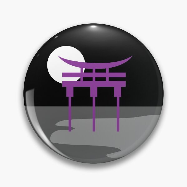 Item preview, Japanese Torii Gate Landscape Ace. Asexual Pride designed and sold by Subtle Pride Shop.
