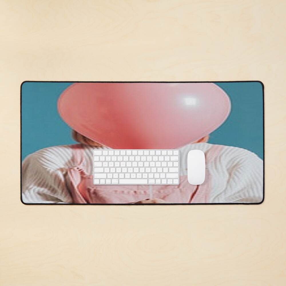 Girl holding balloon Mouse Pad