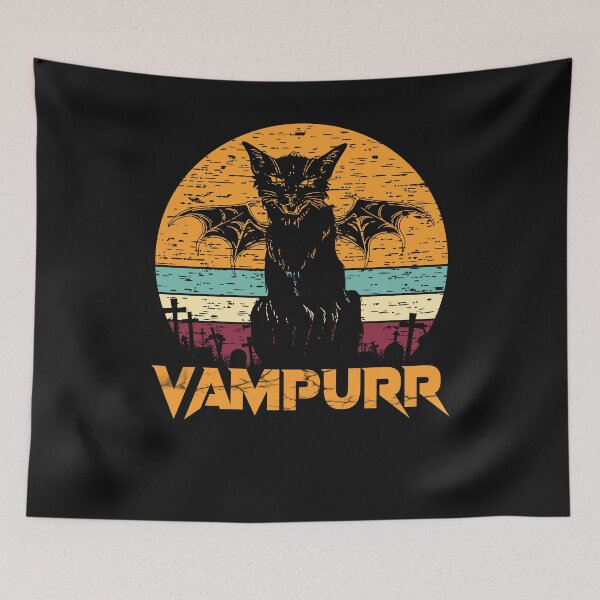Item preview, Vampurr Vintage Funny Cat Lover Halloween designed and sold by RyanOlverStore.