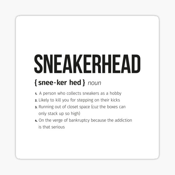 Vista previa del artículo con la obra «Definición de sneakerhead», diseñado y vendido por DliriousDigital.