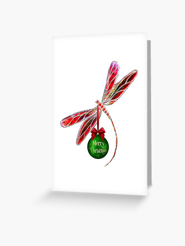 Christmas Dragonfly Greeting Card for Sale by Linda Callaghan