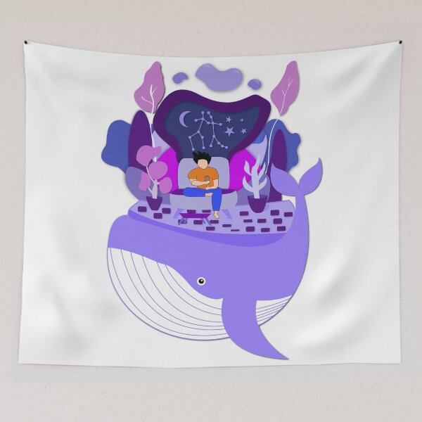 Item preview, Whale and Underwater Man. Modern Life designed and sold by agungpermana.