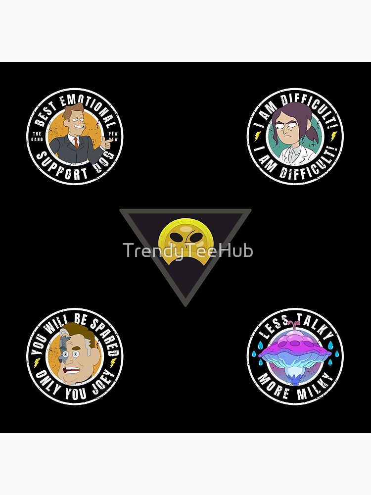 "Inside job sticker pack Brett, Reagan, Myc, Robot, Robes, quotes