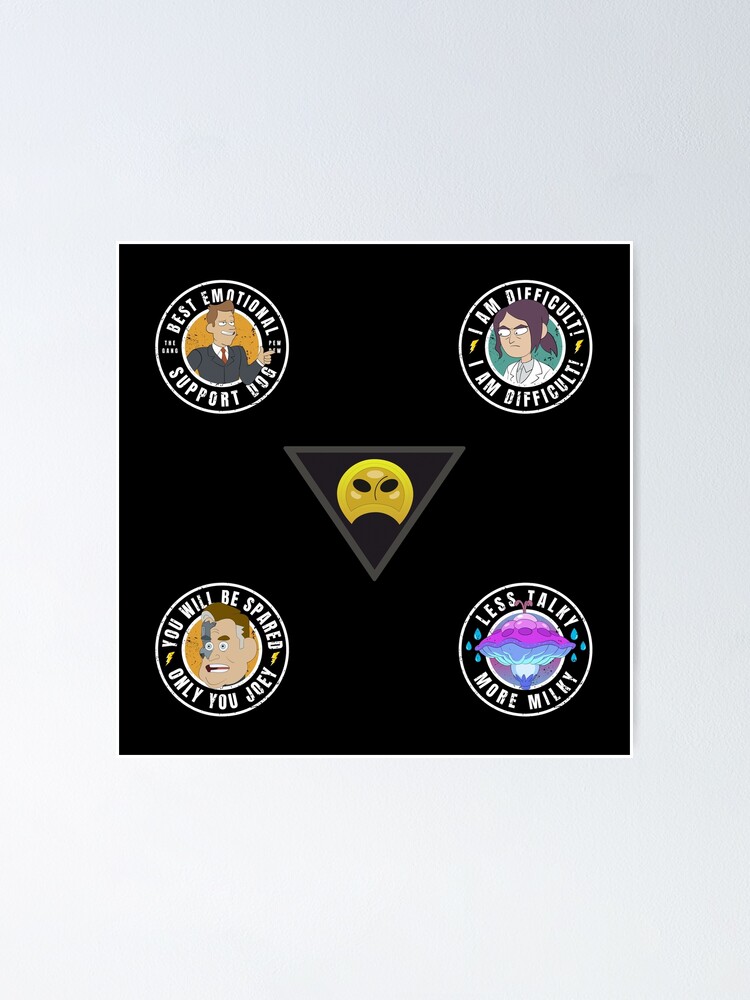 "Inside job sticker pack Brett, Reagan, Myc, Robot, Robes, quotes