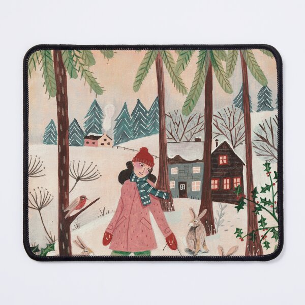 Item preview, Walking lady in winter woods wonderland designed and sold by Caroline Bonne Müller.