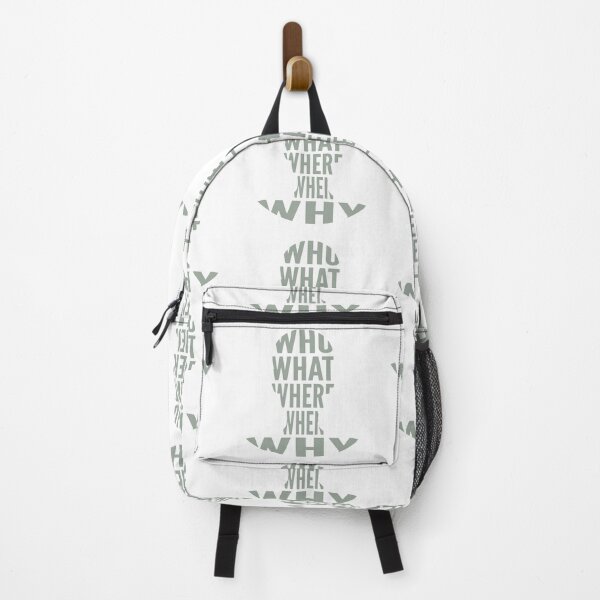 Item preview, Who What Where When Why Grey Typography Word in Human Shape designed and sold by Vasabi88.