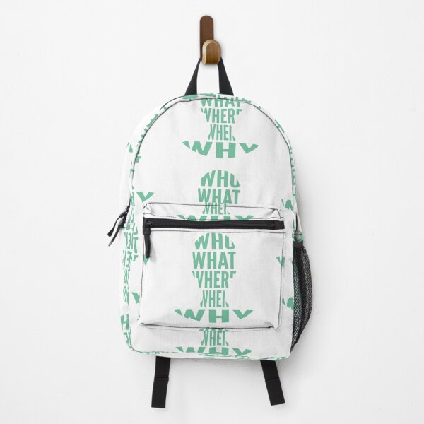 Item preview, Who What Where When Why Flat Green Typography Word in Human Shape designed and sold by Vasabi88.