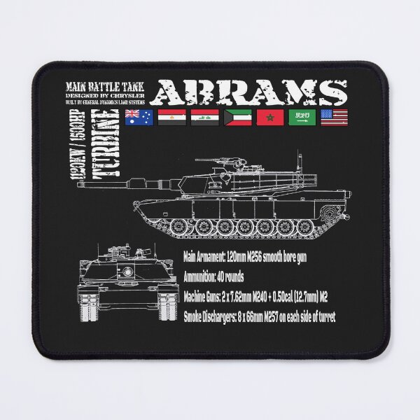 Item preview, Abrams Main Battle Tank M1A1 M1A2 - white artwork for dark merch designed and sold by shaynetwright.