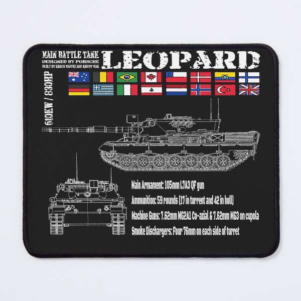 Item preview, Leopard Main Battle Tank 1A4 - white for drak background merch designed and sold by shaynetwright.