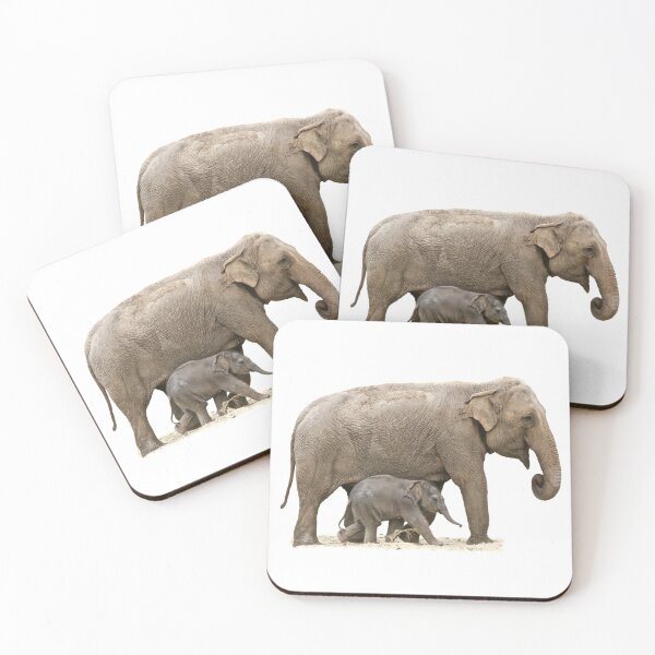 Item preview, Mother and Cute Baby Elephant  designed and sold by jukara4488.