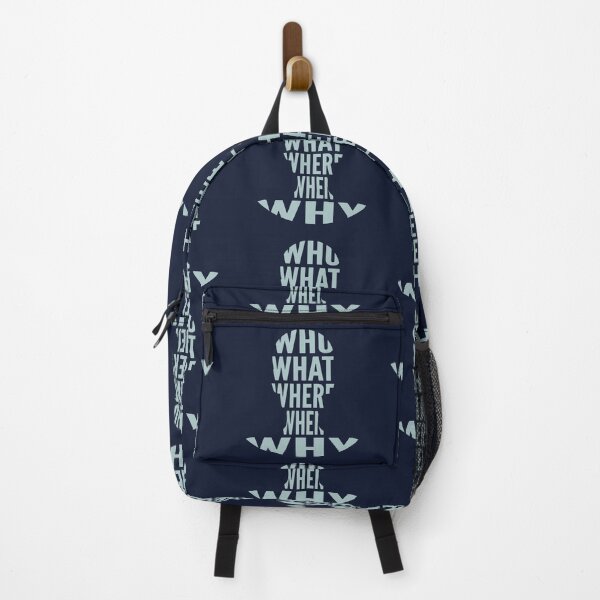 Item preview, Who What Where When Why Blue Typography Word in Human Shape designed and sold by Vasabi88.