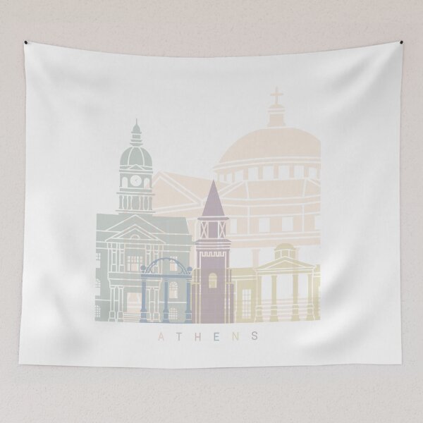 Item preview, ATHENS GA SKYLINE POSTER PASTEL designed and sold by paulrommer.