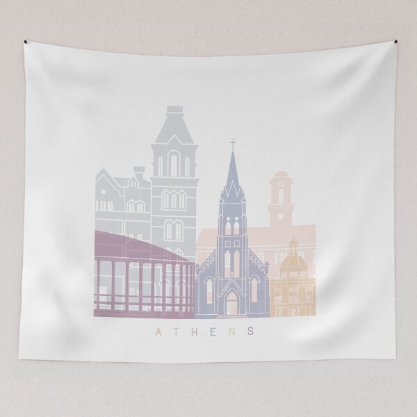 Item preview, ATHENS OH SKYLINE POSTER PASTEL designed and sold by paulrommer.
