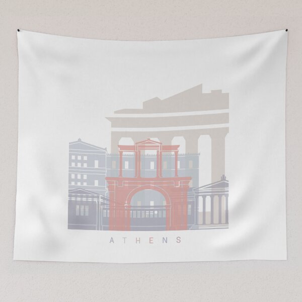Item preview, ATHENS SKYLINE POSTER PASTEL designed and sold by paulrommer.