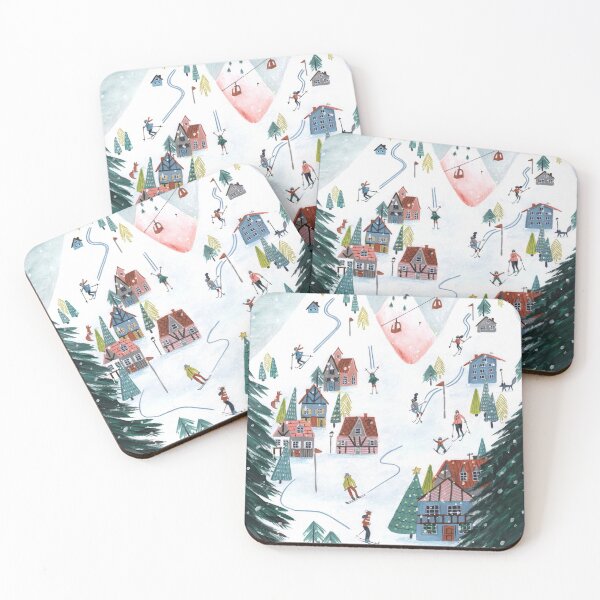 Item preview, Ski Lodge cosy chalet skating snow village mountains designed and sold by Caroline Bonne Müller.