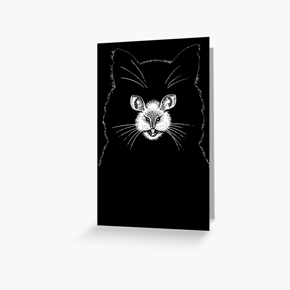 "Cat Mouse Optical Illusion " Greeting Card by ChevCholios Redbubble