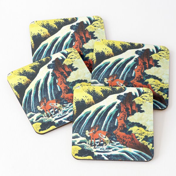 Item preview, Japanese Art Waterfall Where Yoshitsune Washed His Horse  designed and sold by mrtom414.