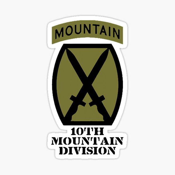 Helmet Sticker Label Military Army USA 10th Mountain Division Hard Hat Decal 