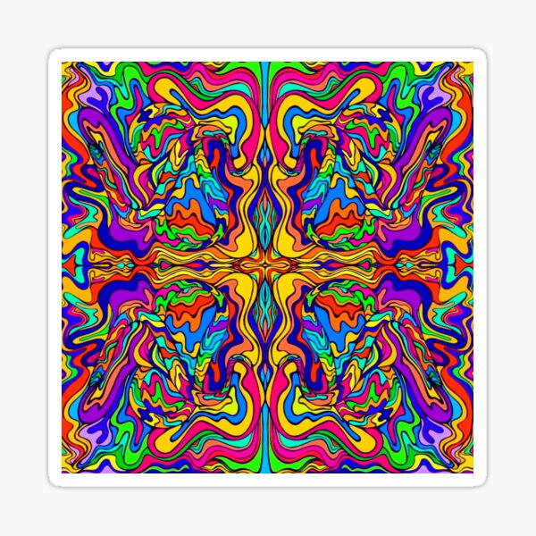 colorful surreal doodle Sticker