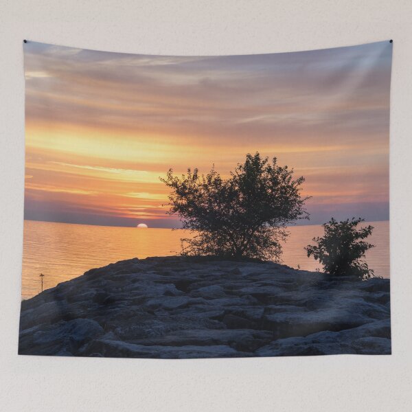 Item preview, Half a Sundisk - Overwater Sunrise in Rich Blues and Oranges designed and sold by Georgia Mizuleva.