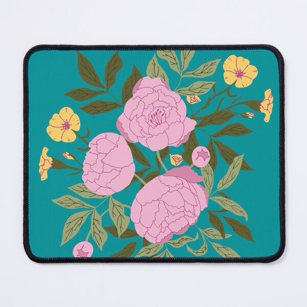 Item preview, Peonies and friends green background designed and sold by Aidi Riera.