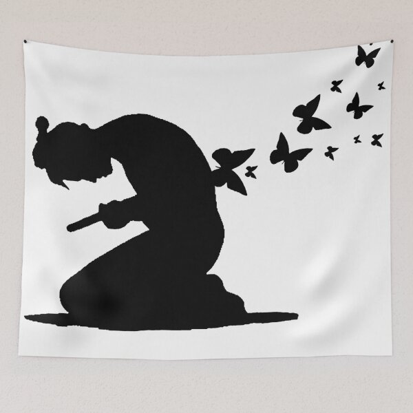 Item preview, Samurai butterfly Harakiri Chinese Japanese manga effect illustration designed and sold by jmc-aas.