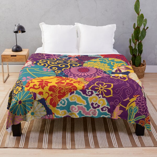 Eastern Style Fabric Patchwork Throw Blanket