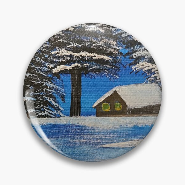 Item preview, Snowy cabin in the woods designed and sold by Raineylanes.