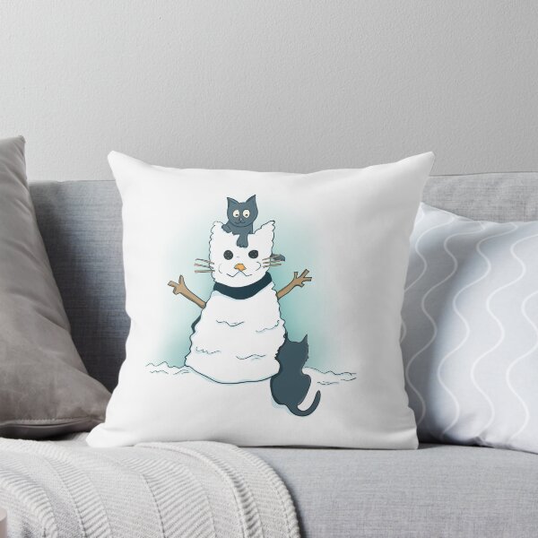 Artikelvorschau, Spielende Kätzchen, die im Winter eine Schneekatze basteln entworfen und verkauft von Creacats.
