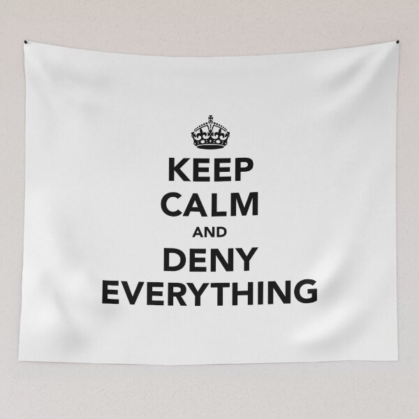 Item preview, Keep Calm and Deny Everything designed and sold by SpoofTShirts.