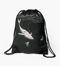 Whales and Mermaid Drawstring Bag